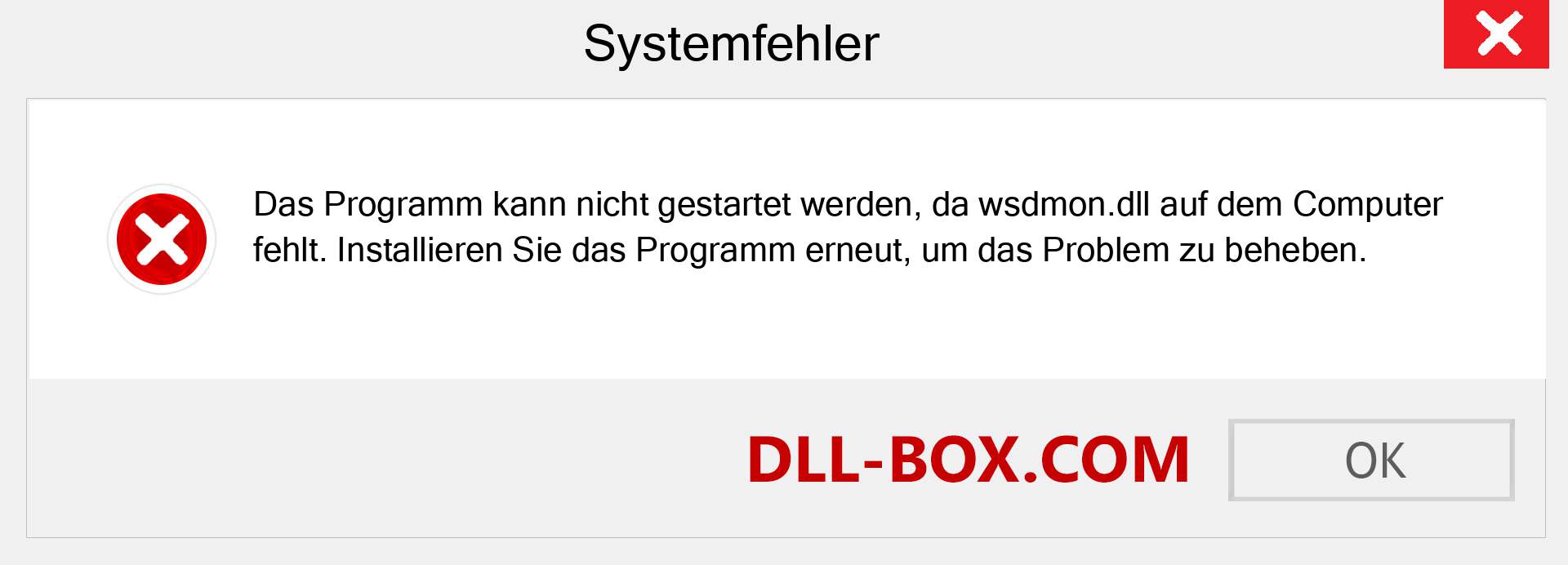 wsdmon.dll-Datei fehlt?. Download für Windows 7, 8, 10 - Fix wsdmon dll Missing Error unter Windows, Fotos, Bildern