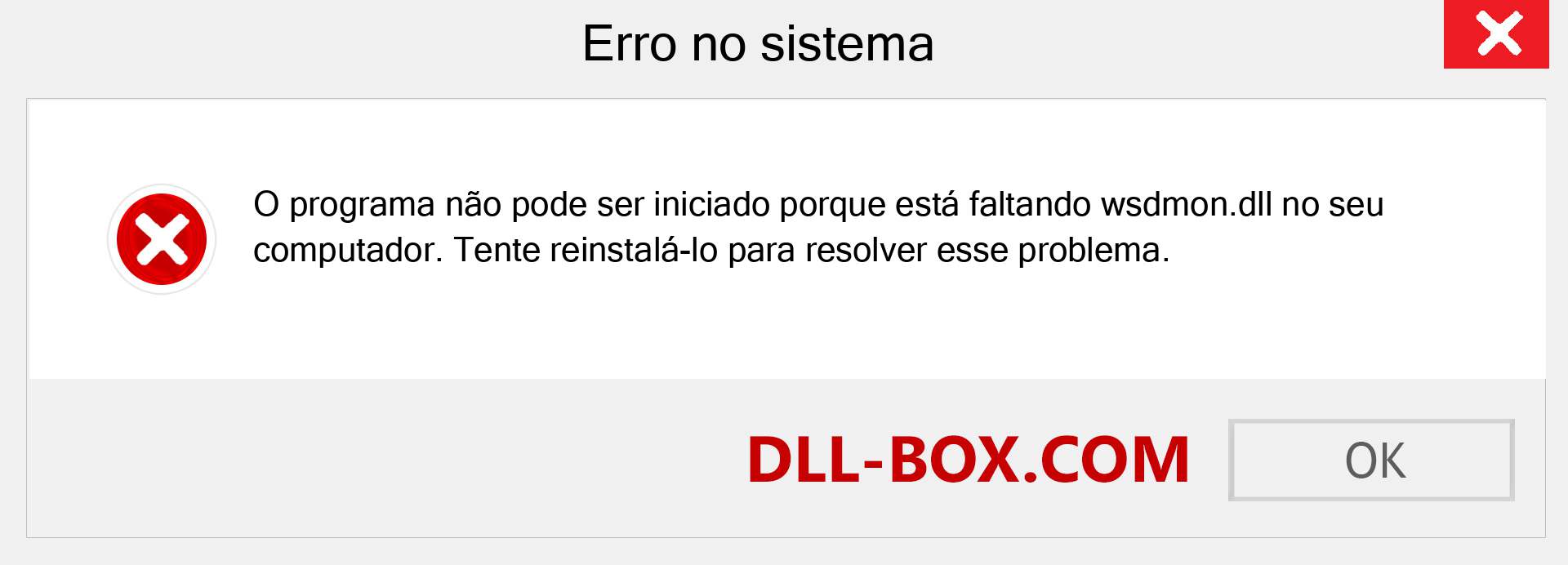 Arquivo wsdmon.dll ausente ?. Download para Windows 7, 8, 10 - Correção de erro ausente wsdmon dll no Windows, fotos, imagens